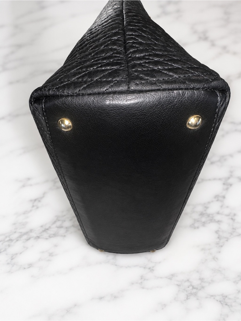 Vintage Bally Black Quilted Lambskin Dome Satchel, leather lined | Made in Italy - Picture 8 of 15